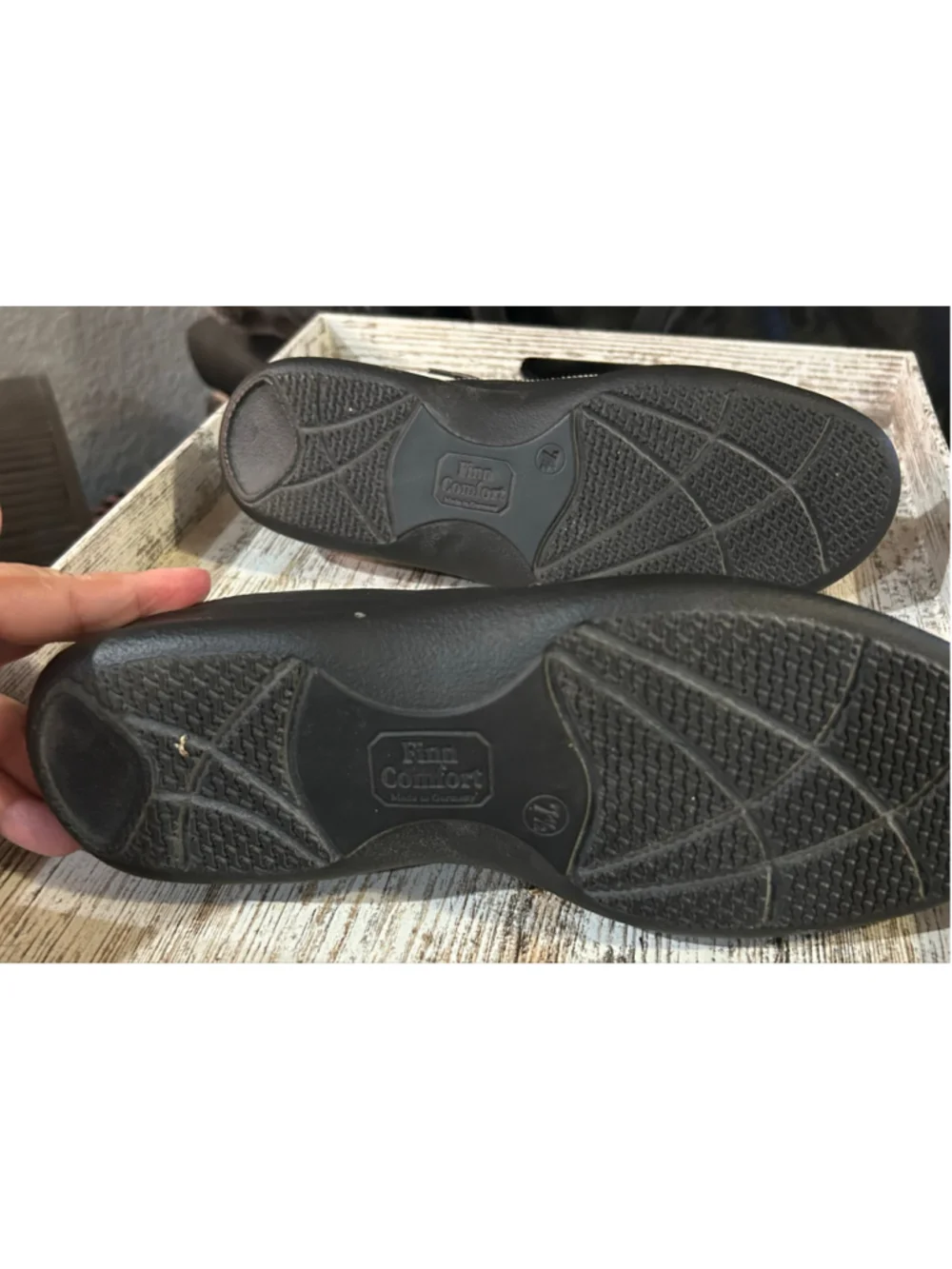 Finn Comfort Black Leather Lace-Up Comfort Shoes
